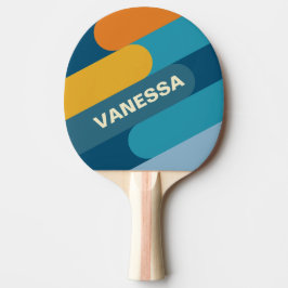 Pala De Ping Pong Fusión de Sol Azul con Nombre