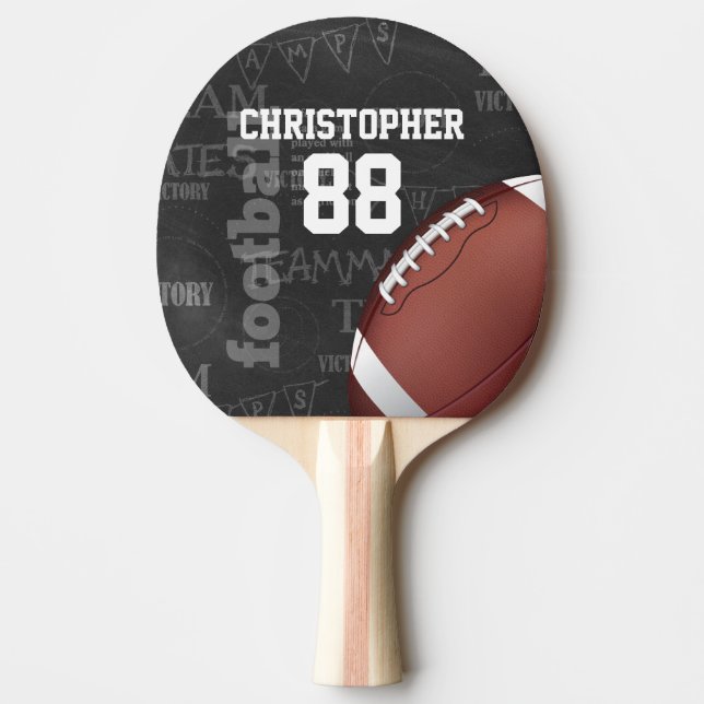 Pala De Ping Pong Fútbol americano personalizado de la pizarra (Anverso)
