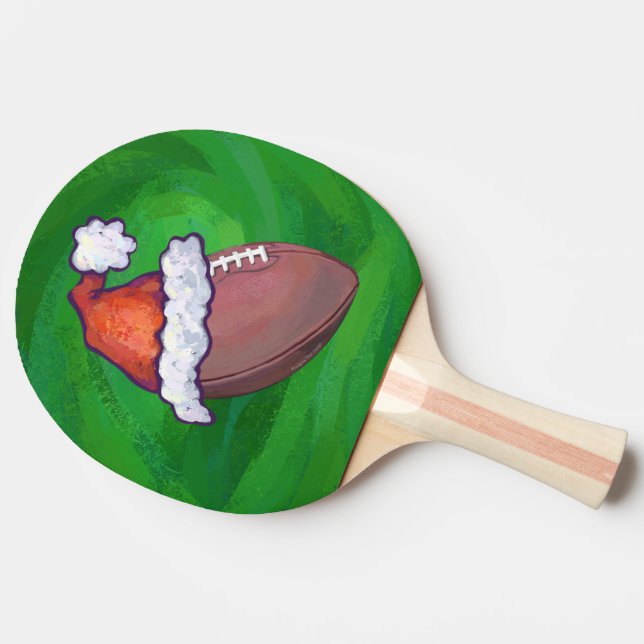 Pala De Ping Pong Fútbol de Santa Hat en verde (Lateral)