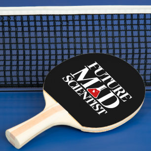 Pala De Ping Pong Futuro científico loco gracioso con un batidor de