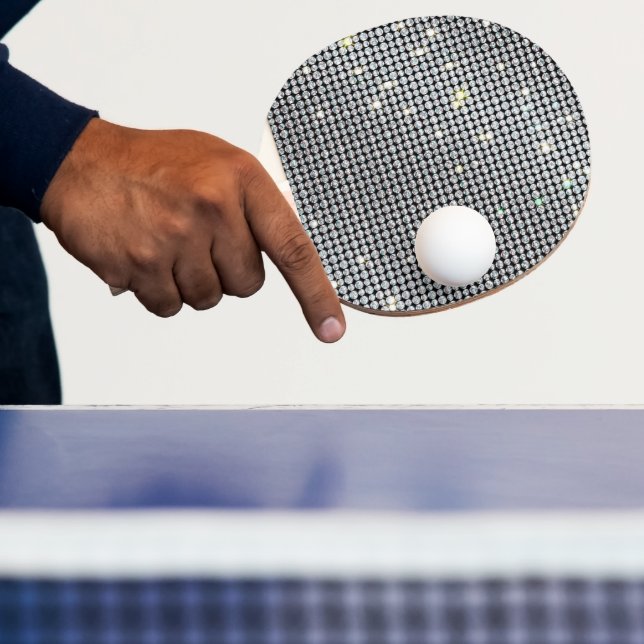 Pala De Ping Pong Gales de diamantes, remo brillante, cristal blanco (in situ)