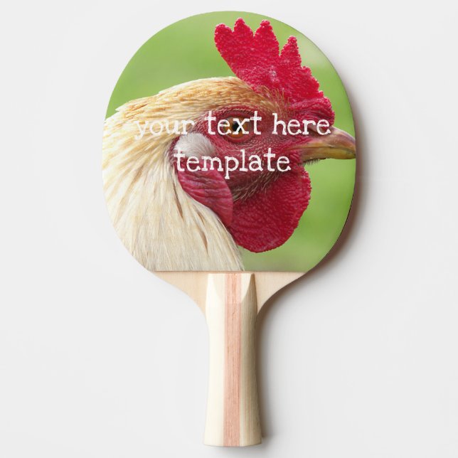 Pala De Ping Pong gallo, pollo, animal, ave, diseño, granja, (Anverso)