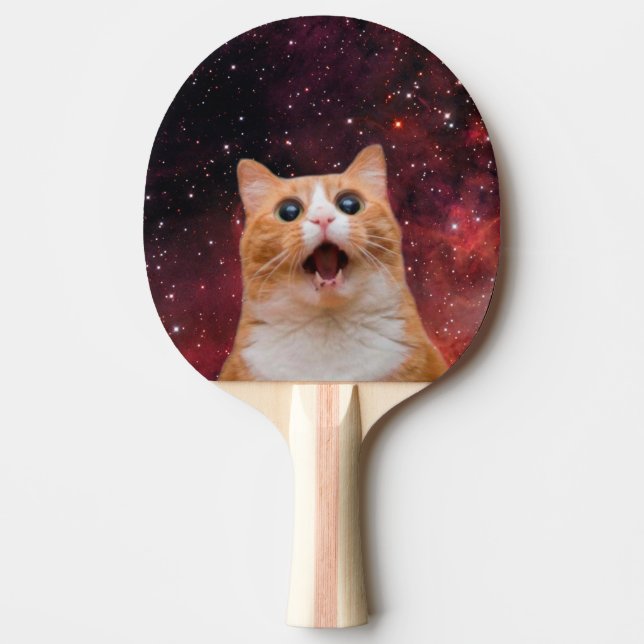 Pala De Ping Pong Gato de espacio asombroso (Anverso)