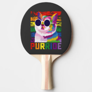 Pala De Ping Pong Gato de gesto de orgullo de cola gay arco iris ret