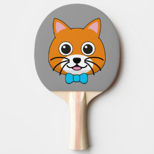 Pala De Ping Pong Gato de jengibre feliz lindo con papillón
