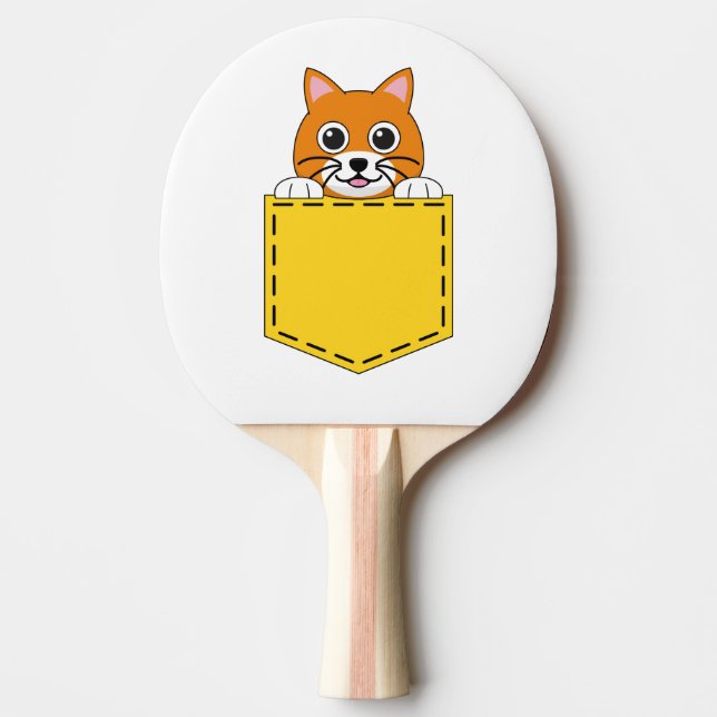 Pala De Ping Pong Gato de Mascota de bolsillo (Anverso)