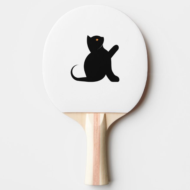 Pala De Ping Pong Gato diciendo hola (Anverso)