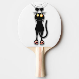 Pala De Ping Pong Gato divertido Personaje Rascando Tela