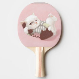 Pala De Ping Pong Gato en el teléfono