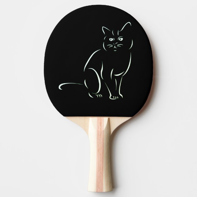 Pala De Ping Pong Gato gatito blanco (Anverso)