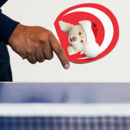 Pala De Ping Pong Gato Navideño Adorable y Arte de Línea de Corazón