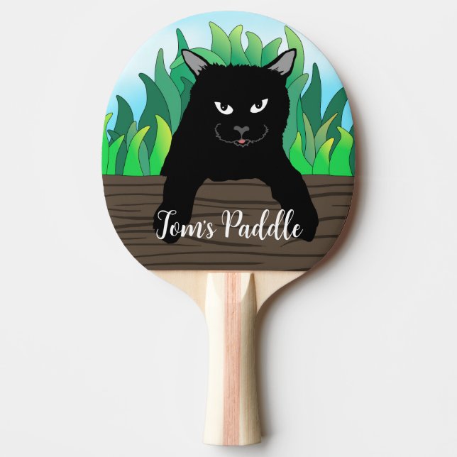 Pala De Ping Pong Gato negro (Anverso)