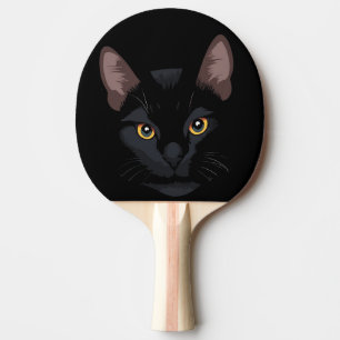 Pala de Ping Pong Gato Negro en la Oscuridad