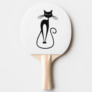 Pala De Ping Pong Gato negro flaco caprichoso