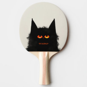 Pala De Ping Pong Gato negro gruñón