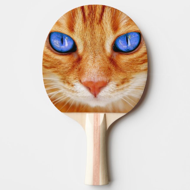 Pala De Ping Pong Gato Ojos Cara Caballa Tigre Gato Rojo (Anverso)