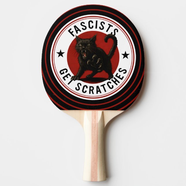 Pala De Ping Pong Gatos Contra Fascistas (Anverso)