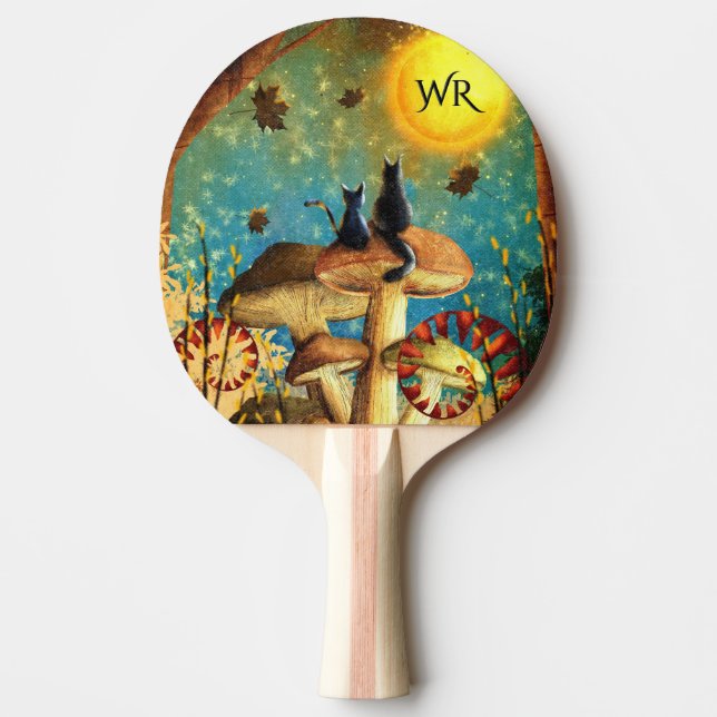 Pala De Ping Pong Gatos de hongos monogramados (Anverso)