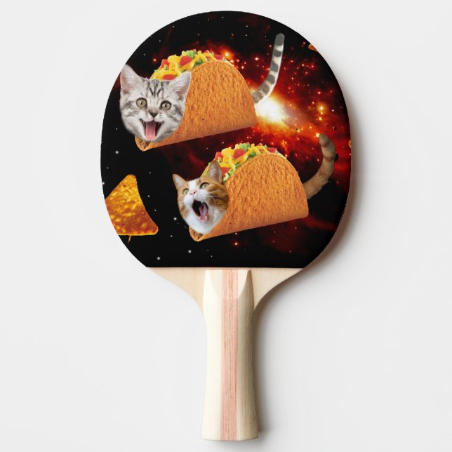 Pala De Ping Pong Gatos dentro de los tacos espaciales (Anverso)