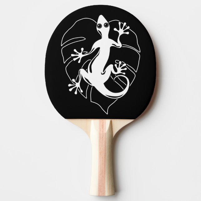 Pala De Ping Pong Gecko Lizard Silhouette (Anverso)