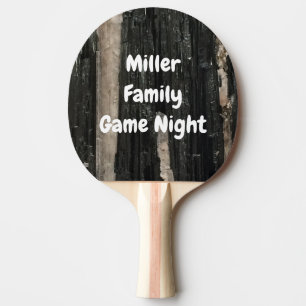 Pala De Ping Pong Gemstone Photo Black White Family Name Gem Modern