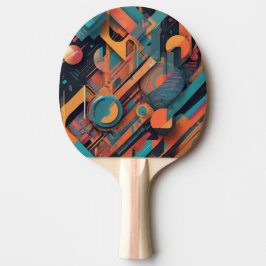 Pala De Ping Pong Geometría abstracta vibrante - Arte gráfico audaz 