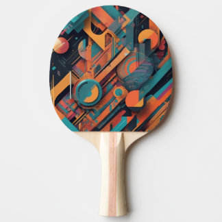 Pala De Ping Pong Geometría abstracta vibrante - Arte gráfico audaz 