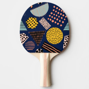 Pala De Ping Pong Geometría divertida: Resumen del patrón multicolor