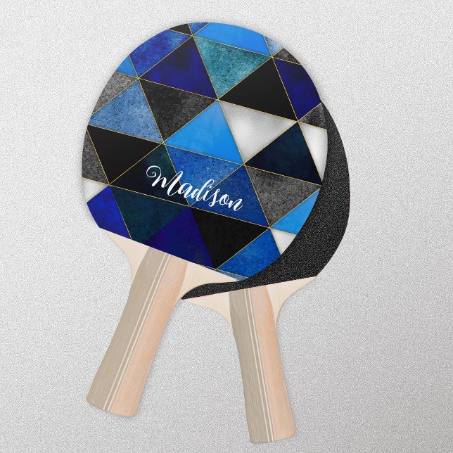 Pala De Ping Pong geométrico azul turquesa de moda (Subido por el creador)