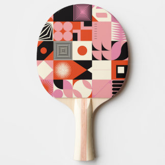 Pala De Ping Pong Geométrico escandinavo: patrón de arte colorido