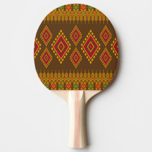 Pala De Ping Pong Geométrico étnico, diseño tradicional, sin costura