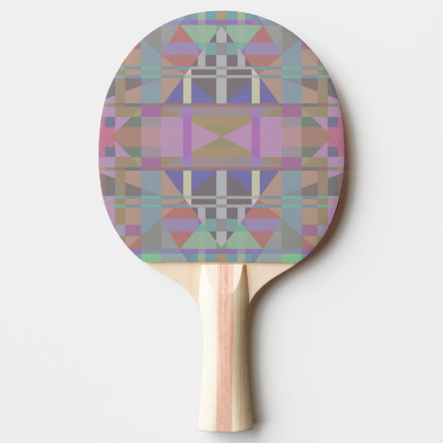 Pala De Ping Pong Geométrico rosa púrpura verde (Anverso)