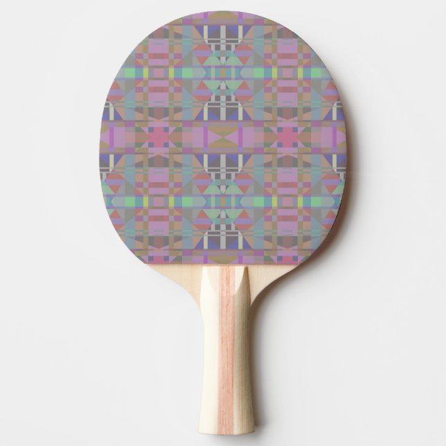 Pala De Ping Pong Geométrico rosa púrpura verde (Anverso)