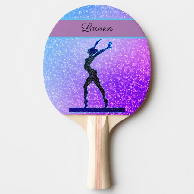 Pala De Ping Pong Gimnasia purpurina Beam Blue and Purple (Anverso)