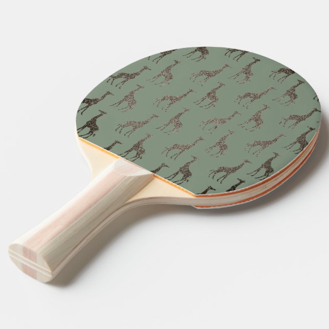 Pala De Ping Pong Girafa de oro sobre el verde sabio (Ángulo trasero)