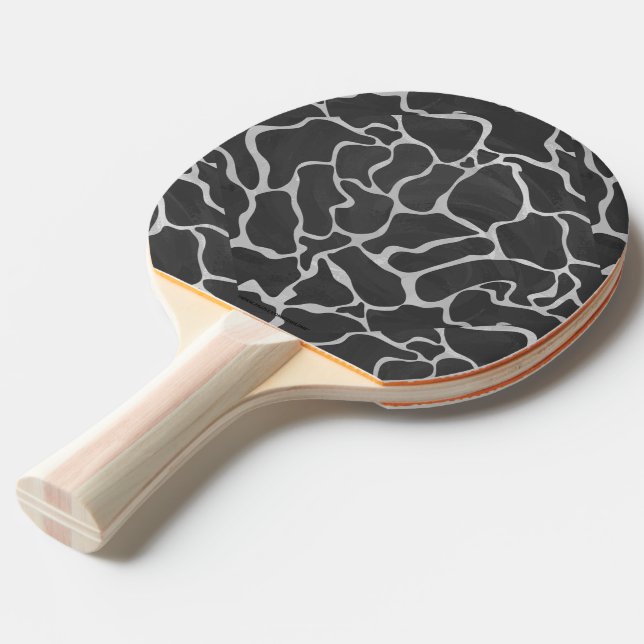 Pala De Ping Pong Giraffe Impresión gris claro y negro (Ángulo frontal)