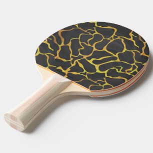 Pala De Ping Pong Giraffe Impresión negra y amarilla