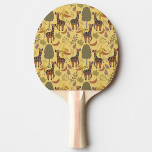 Pala De Ping Pong Giraffilia patrón transparente fondo amarillo