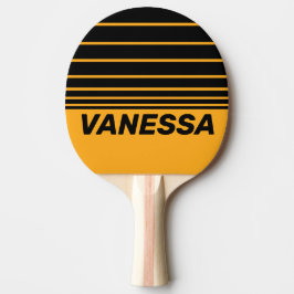 Pala De Ping Pong Girasol Retro Zumbido Franjas Horizontales con Nom