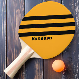 Pala De Ping Pong Girasol Retro Zumbido Tres Rayas con Nombre