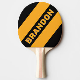 Pala De Ping Pong Girasol Retro Zumbido Tres Rayas Negras con Nombre