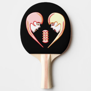 Pala De Ping Pong Girly BFF Karaoke Love Heart