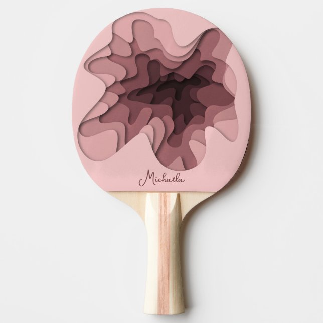 Pala De Ping Pong Girly Pink Modern Personalizado (Anverso)