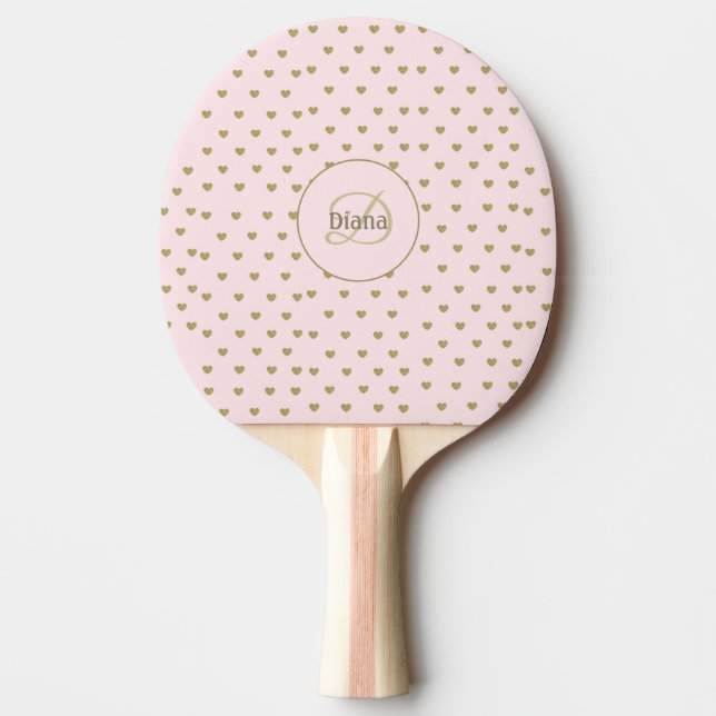 Pala De Ping Pong Girona Monograma Guay Rosa con nombre (Anverso)