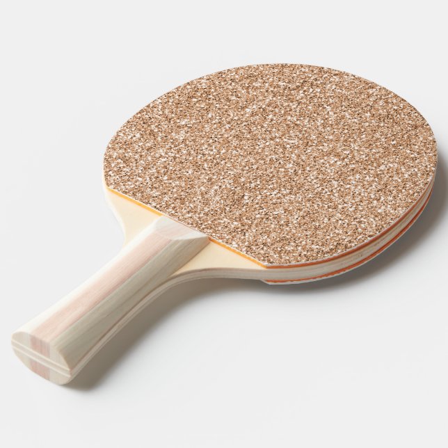 Pala De Ping Pong Glitz Purpurina de Rubor de Peach Rosa Gold       (Ángulo frontal)