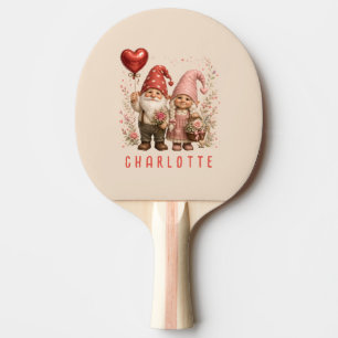 Pala De Ping Pong Gnomos personalizados del Día de San Valentín con 