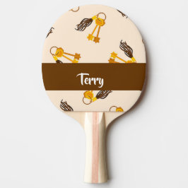 Pala De Ping Pong Gold house keys on pink