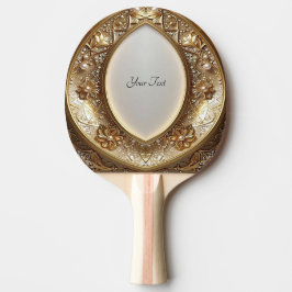 Pala De Ping Pong Golden Ornate Ping Pong Paddle