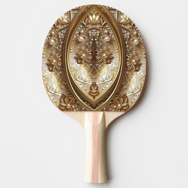 Pala De Ping Pong Golden Ornate Ping Pong Paddle (Anverso)