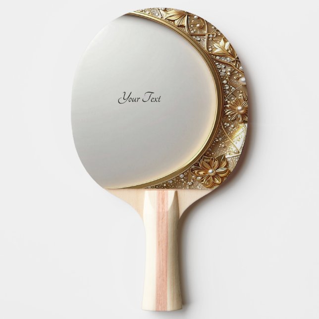 Pala De Ping Pong Golden Ornate Ping Pong Paddle (Anverso)